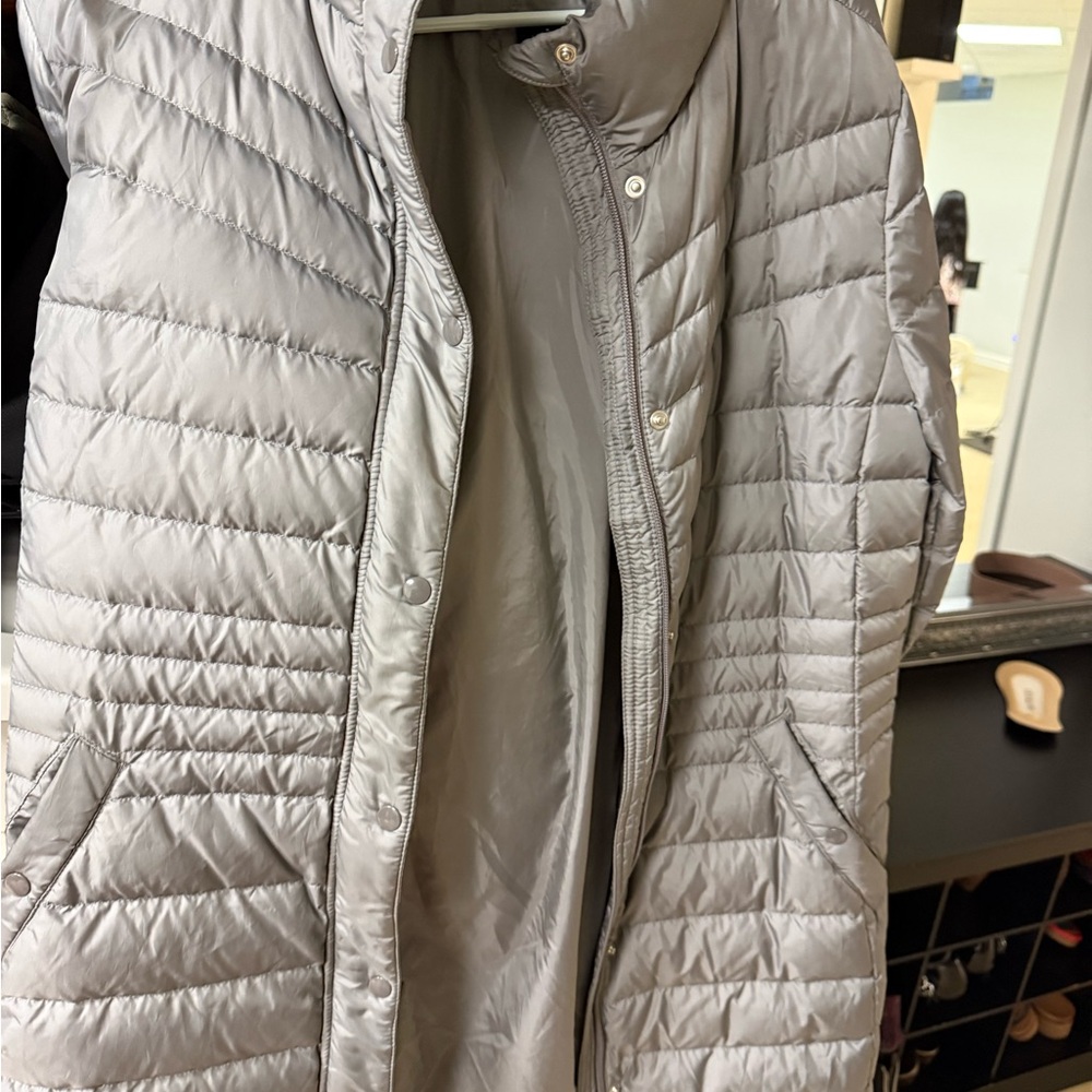 Women's Silver Puffer Jacket